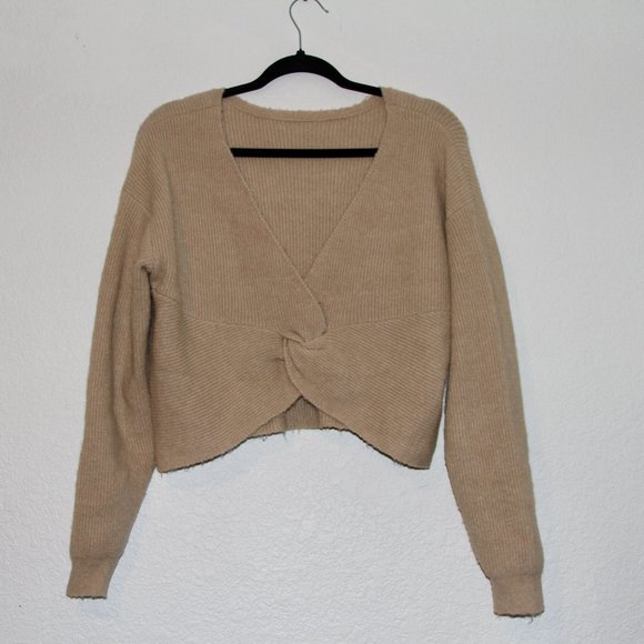 π JustFab Cozy Knit Sweater - Beige π - Picture 2 of 3